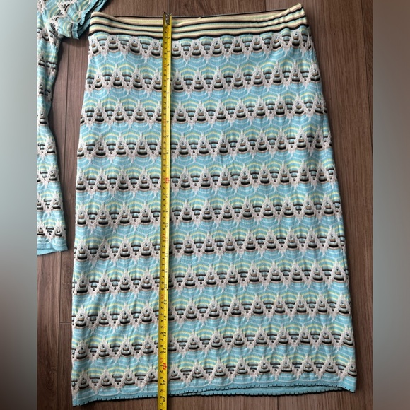 Etcetera Blue Chevron Knit Matching Skirt TopSet - Picture 10 of 12